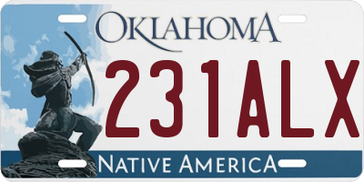 OK license plate 231ALX