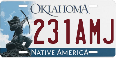 OK license plate 231AMJ