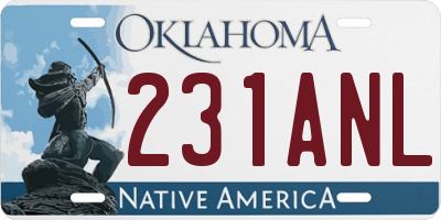 OK license plate 231ANL