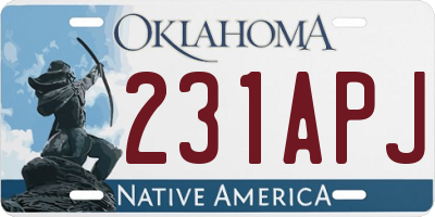 OK license plate 231APJ
