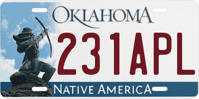 OK license plate 231APL