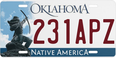 OK license plate 231APZ