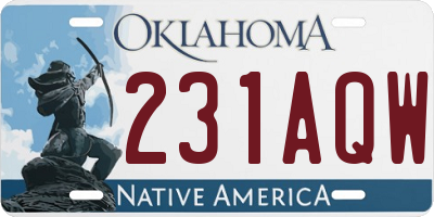 OK license plate 231AQW
