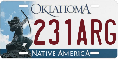 OK license plate 231ARG