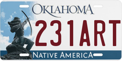 OK license plate 231ART