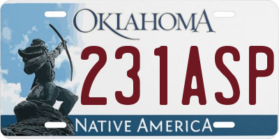 OK license plate 231ASP