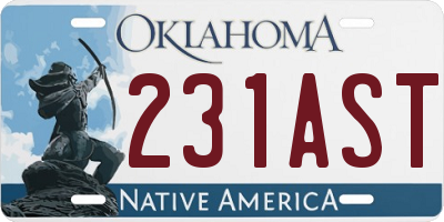 OK license plate 231AST
