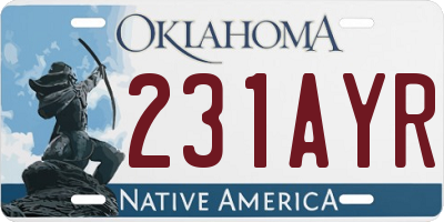 OK license plate 231AYR