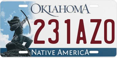 OK license plate 231AZO