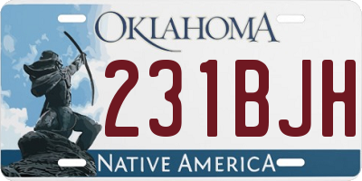 OK license plate 231BJH