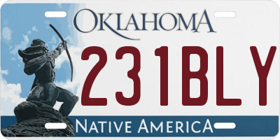 OK license plate 231BLY