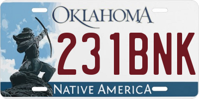 OK license plate 231BNK