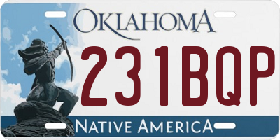 OK license plate 231BQP