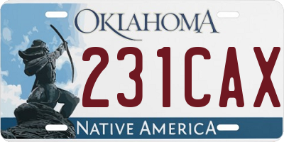 OK license plate 231CAX