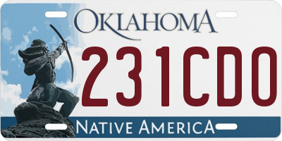 OK license plate 231CDO