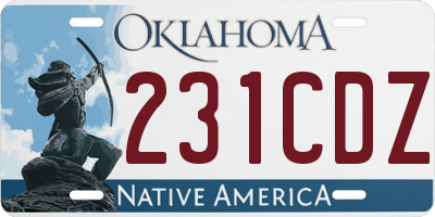 OK license plate 231CDZ