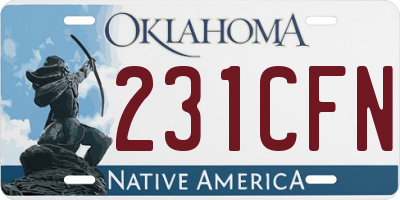 OK license plate 231CFN