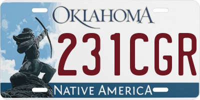 OK license plate 231CGR