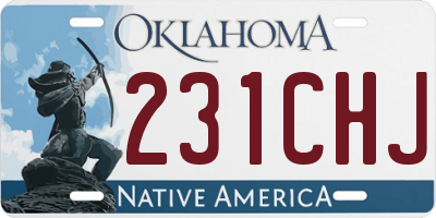 OK license plate 231CHJ