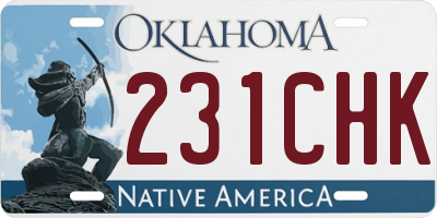 OK license plate 231CHK