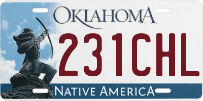 OK license plate 231CHL