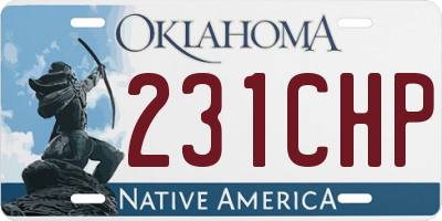 OK license plate 231CHP