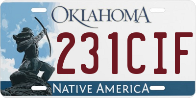 OK license plate 231CIF