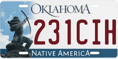 OK license plate 231CIH