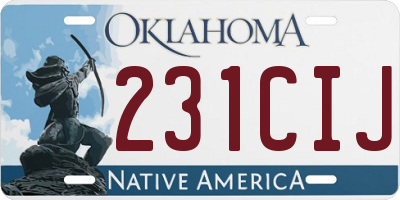 OK license plate 231CIJ