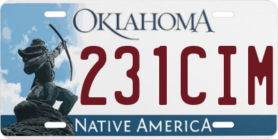 OK license plate 231CIM