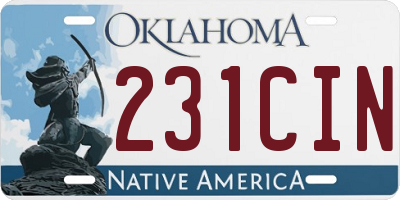 OK license plate 231CIN