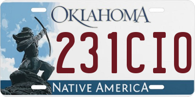 OK license plate 231CIO
