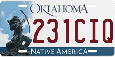 OK license plate 231CIQ