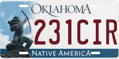 OK license plate 231CIR