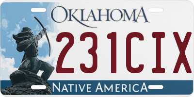 OK license plate 231CIX