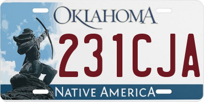 OK license plate 231CJA