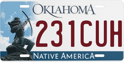 OK license plate 231CUH