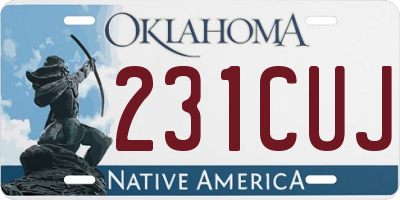 OK license plate 231CUJ