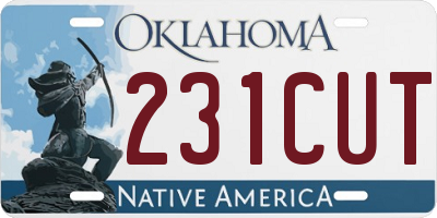 OK license plate 231CUT