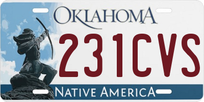 OK license plate 231CVS
