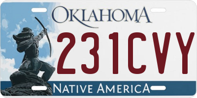 OK license plate 231CVY