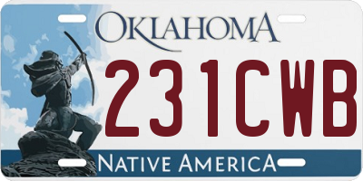 OK license plate 231CWB
