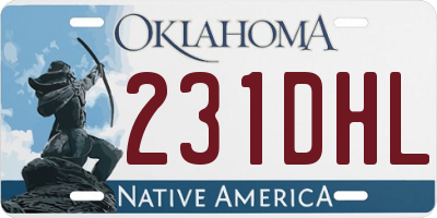 OK license plate 231DHL