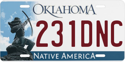 OK license plate 231DNC