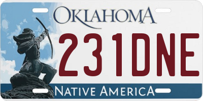 OK license plate 231DNE