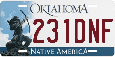 OK license plate 231DNF