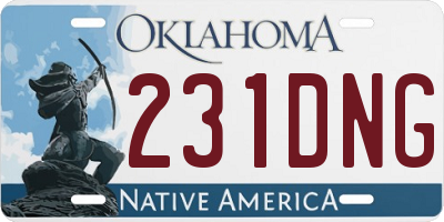 OK license plate 231DNG