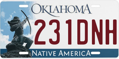 OK license plate 231DNH