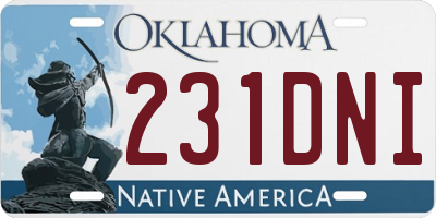 OK license plate 231DNI
