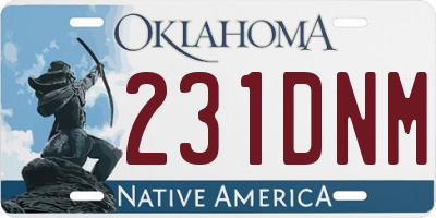 OK license plate 231DNM